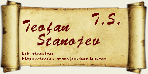 Teofan Stanojev vizit kartica